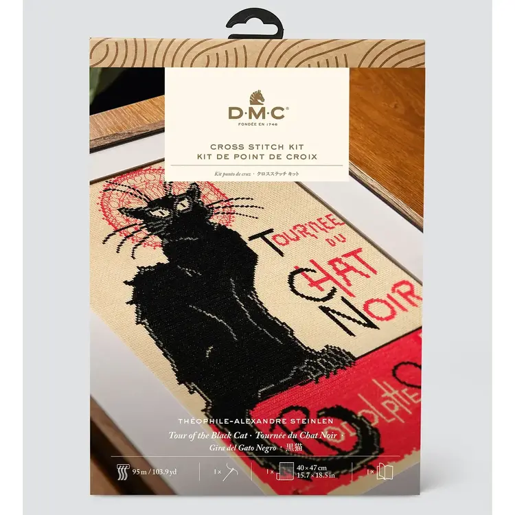DMC Tour of the Black Cat by Théophile-Alexandre Steinlen | Cross Stitch Kit