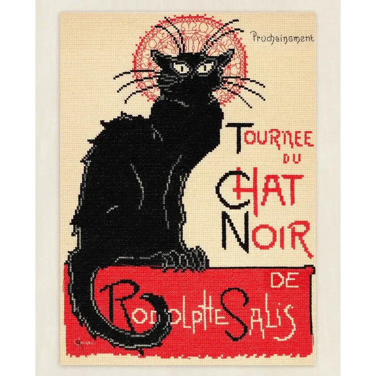 DMC Tour of the Black Cat by Théophile-Alexandre Steinlen | Cross Stitch Kit