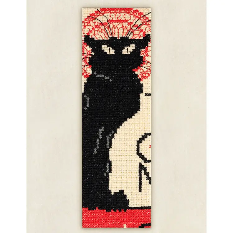 DMC Tour of the Black Cat by Théophile-Alexandre Steinlen | Cross Stitch Bookmark Kit