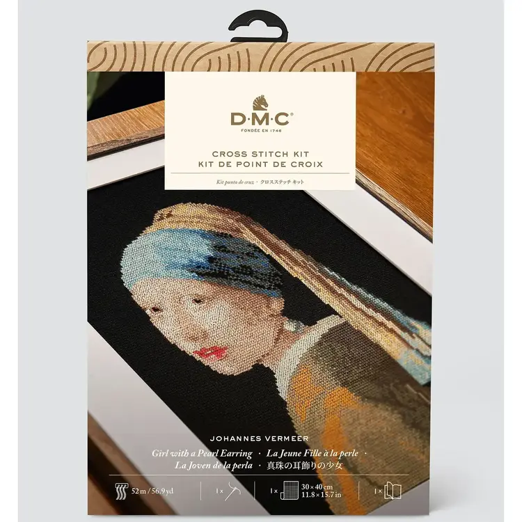 DMC Girl with a Pearl Earring by Johannes Vermeer | Cross Stitch Kit