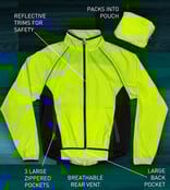 Aero Tech Men's Windproof Packable Safety Jacket - High Visibility Windbreaker Aero Tech Men's Windproof Packable Safety Jacket - High Visibility Windbreaker