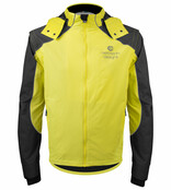 Aero Tech Men's Aero Reflective Cycling Rain Coat - Waterproof Jacket with Zip-Off Sleeves