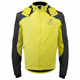 Aero Tech Men's Aero Reflective Cycling Rain Coat - Waterproof Jacket with Zip-Off Sleeves