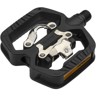 LOOK GEO TREKKING Pedals - Single Side Clipless with Platform, Chromoly, 9/16", Black