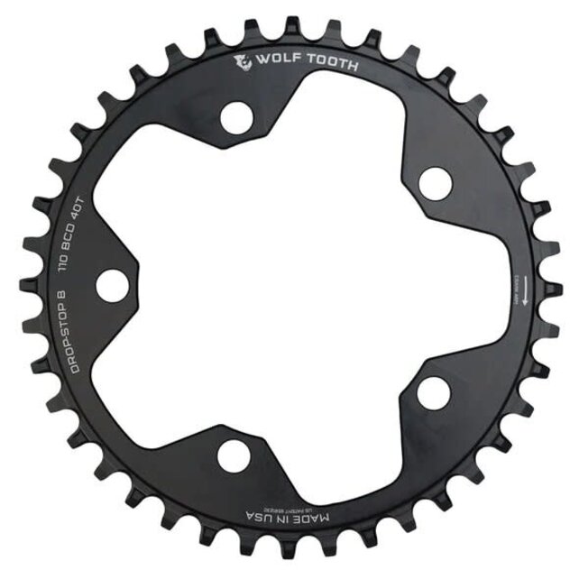 Wolf Tooth 110 BCD 5 Bolt Chainring 40T compatible with SRAM Flattop