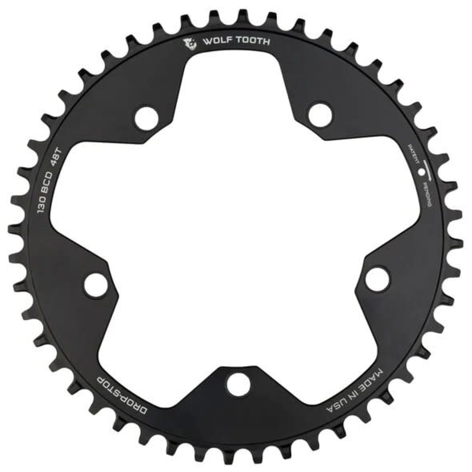 Wolf Tooth Components Wolf Tooth 130 BCD 5 Bolt Chainring 48T compatible with SRAM Flattop