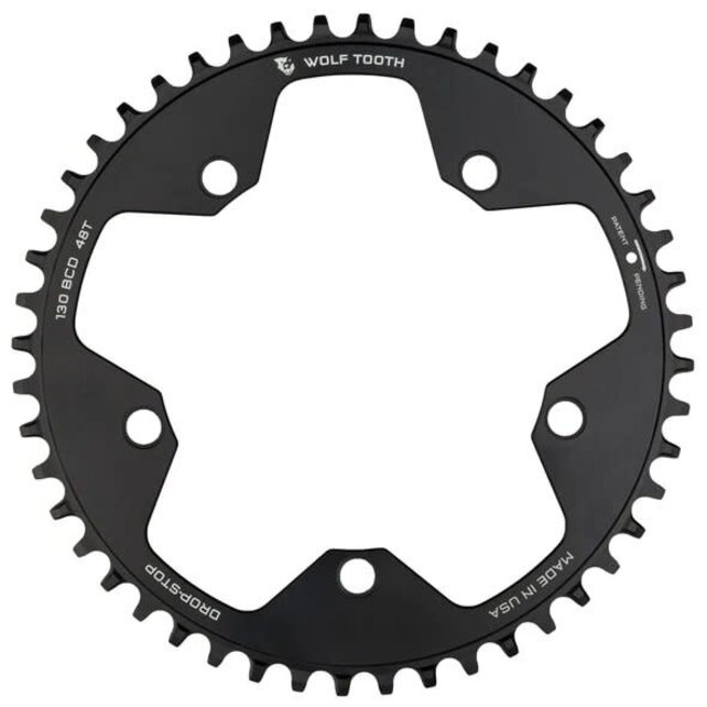 Wolf Tooth 130 BCD 5 Bolt Chainring 48T compatible with SRAM Flattop Wolf Tooth 130 BCD 5 Bolt Chainring 48T compatible with SRAM Flattop