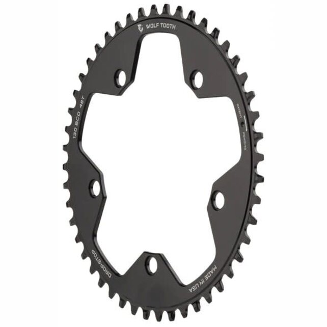 Wolf Tooth 130 BCD 5 Bolt Chainring 48T compatible with SRAM Flattop Wolf Tooth 130 BCD 5 Bolt Chainring 48T compatible with SRAM Flattop