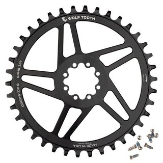 Wolf Tooth 8-Bolt Road/Gravel Chainring (Flat Top), 38T - Blk