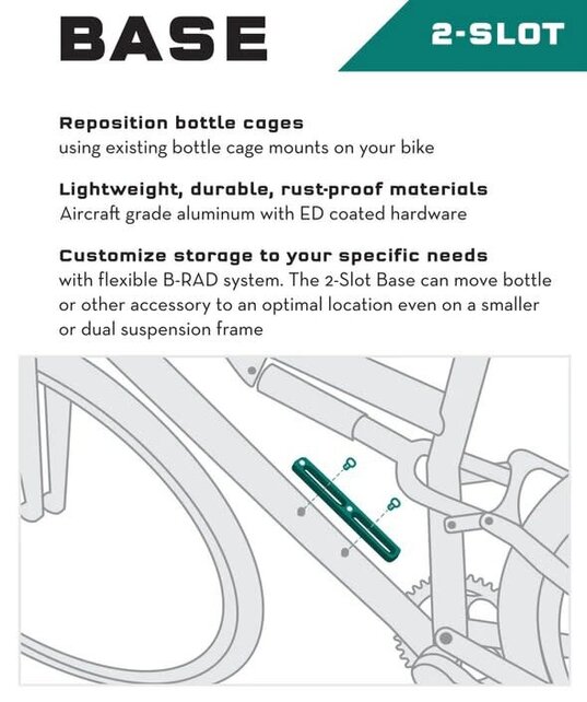 Wolf Tooth B-RAD Mounting Bases, Aluminum / 2 Slot Wolf Tooth B-RAD Mounting Bases, Aluminum / 2 Slot