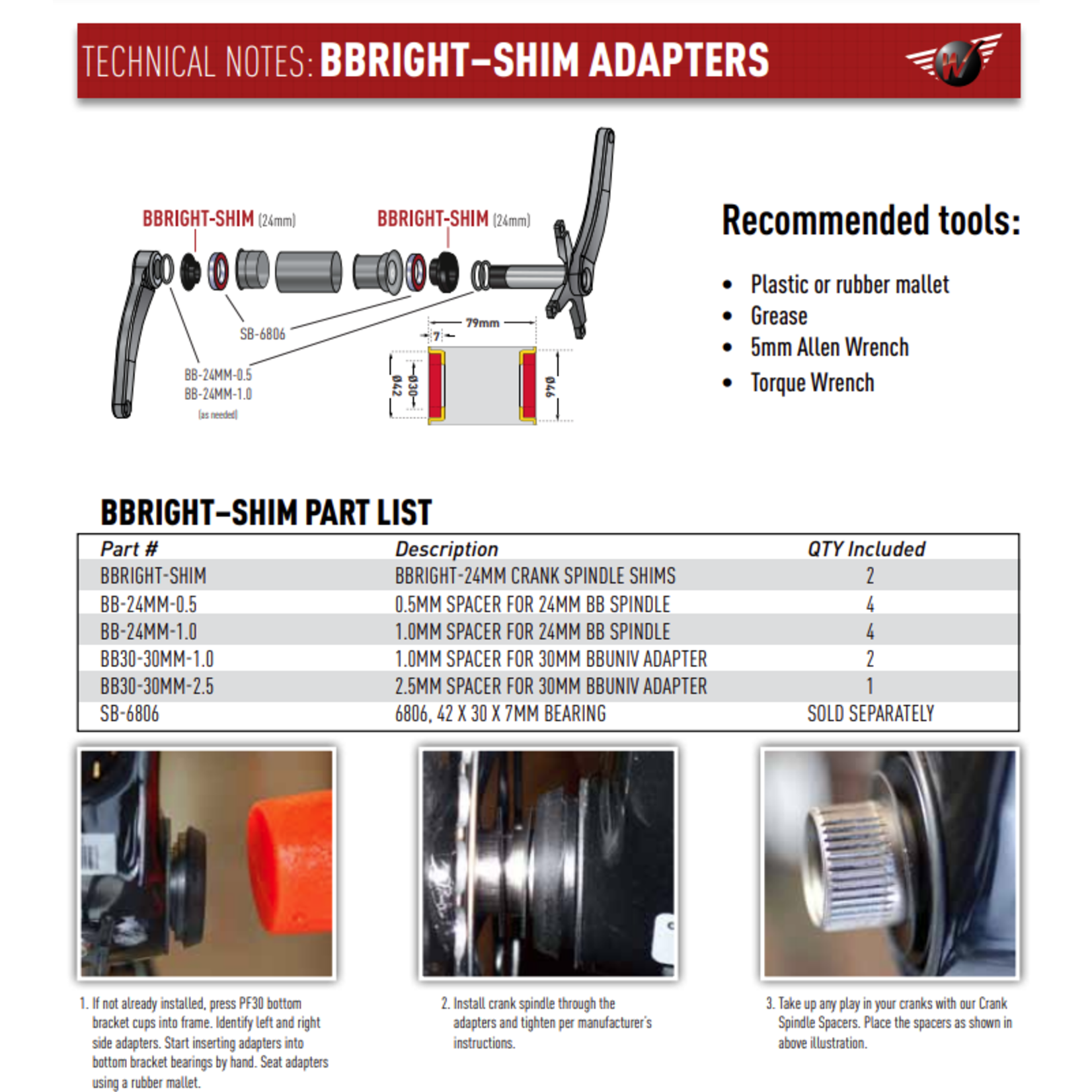 Wheels Manufacturing Wheels Mfg - BB Adapter: BBRIGHT for Shimano