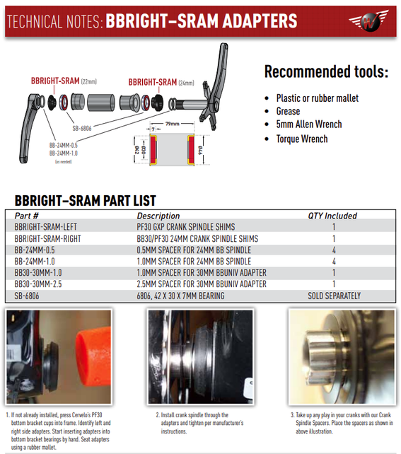 Wheels Mfg - BB Adapter: BBRIGHT for GXP
