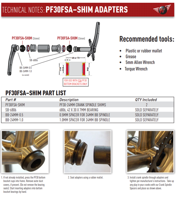 Wheels Mfg - BB Adapter: FSA Pressfit 30 for Shimano Wheels Mfg - BB Adapter: FSA Pressfit 30 for Shimano