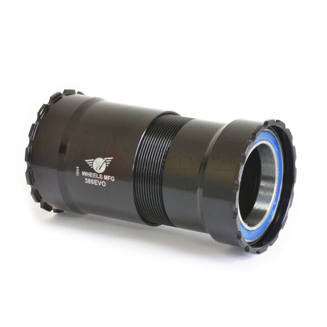 Wheels Manufacturing 386EVO Thread-Together Bottom Bracket - DUB Spindle ABEC-3 Bearing Black