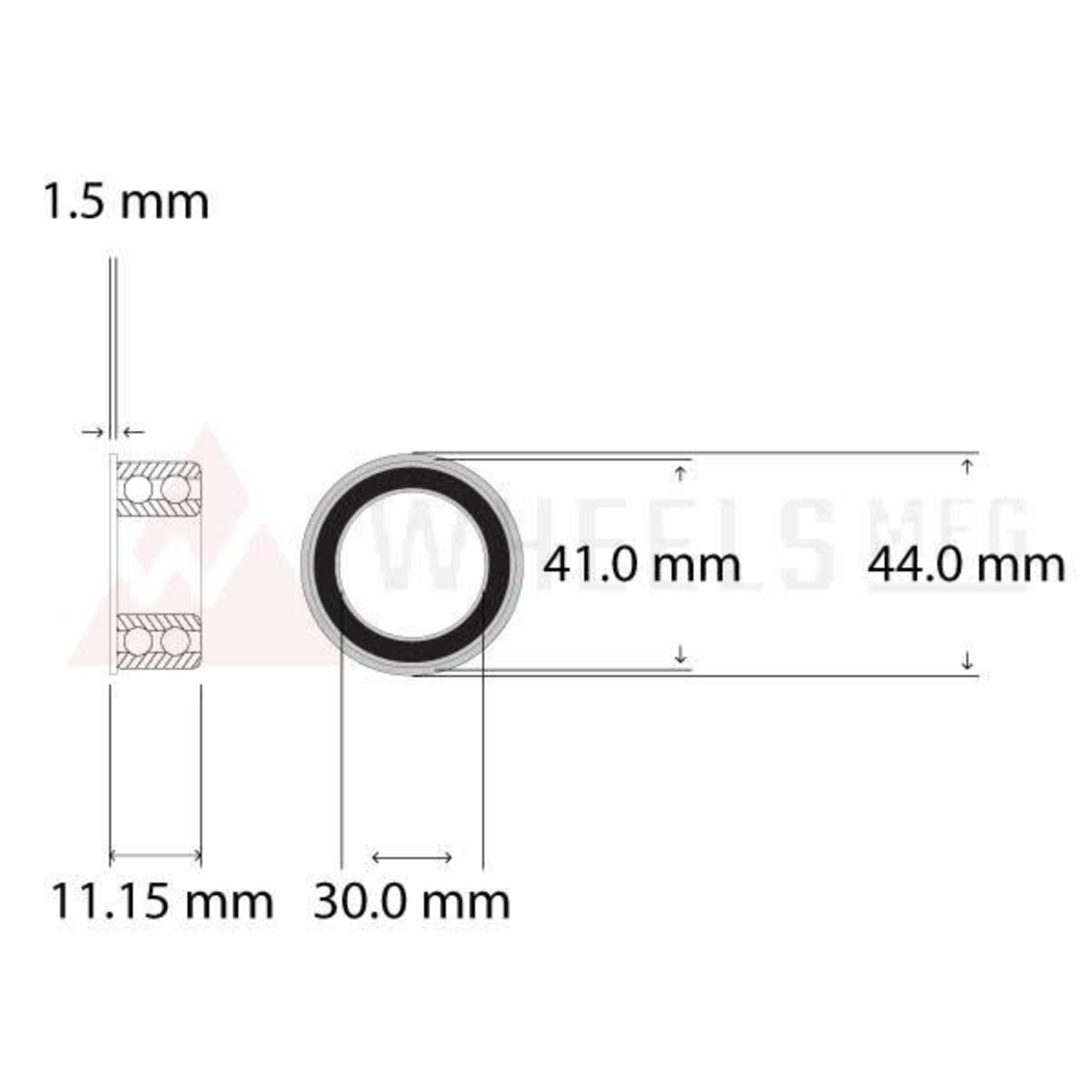 Wheels Manufacturing Wheels Mfg Bottom Bracket - BB86 To 30MM ABEC-3 Sealed Bearing