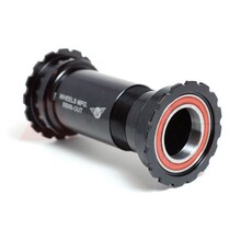 Wheels Manufacturing Thread Together BB86/92 Shimano Bottom Bracket with Angular Contact Bearings Black Threaded Cups