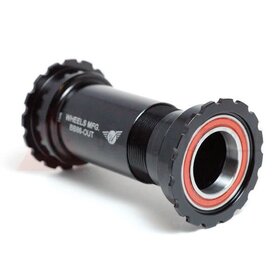 Wheels Manufacturing Thread Together BB86/92 Shimano Bottom Bracket with Angular Contact Bearings Black Threaded Cups