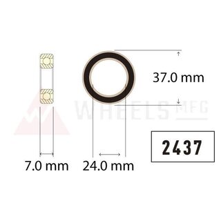 Wheels Mfg Bottom Bracket - Enduro 24x37 Ceramic Hybrid Sealed Bearing