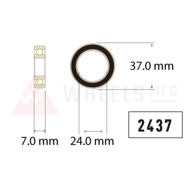 Wheels Mfg Bottom Bracket - Enduro 24x37 Ceramic Hybrid Sealed Bearing