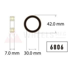 Wheels Mfg Bottom Bracket - Enduro 6806 ZERO Ceramic Sealed Bearing