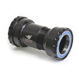 Wheels Manufacturing PF30 Outboard Bottom Bracket - For 30mm Spindle ABEC-3 Bearings PressFit Thread Together Black