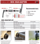 Wheels Mfg Bottom Bracket Adapter - BB30 Adapter for 22/24mm Spindle Cranks (SRAM/TruVativ)