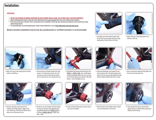 Wheels Manufacturing BB30A Frame to GXP Spindle Outboard Thread Together Bottom Bracket Black