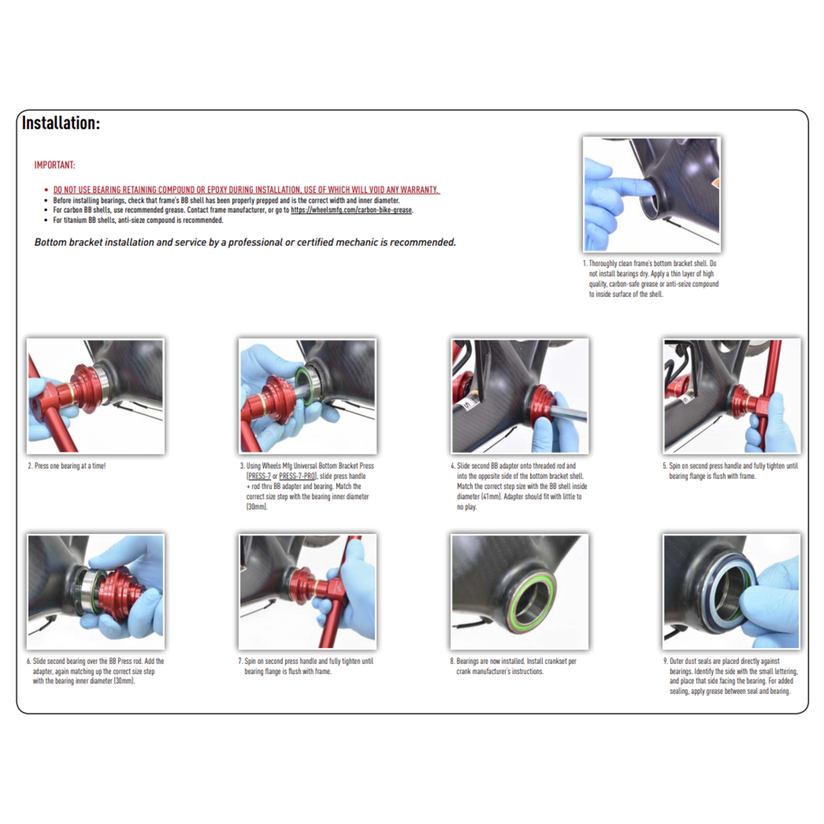 Wheels Manufacturing Wheels Mfg Bottom Bracket - BB86 to 30MM Flanged, Dual Row PressFit 86/92 Ceramic Bottom Bracket