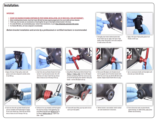 Wheels Mfg Bottom Bracket - BB86/92 Thread Together ABEC-3 BB for 24mm (Shimano) Cranks