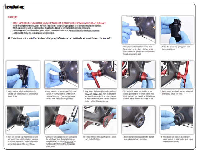 Wheels Manufacturing Thread Together BB86/92 Shimano Bottom Bracket with Angular Contact Bearings Black Threaded Cups