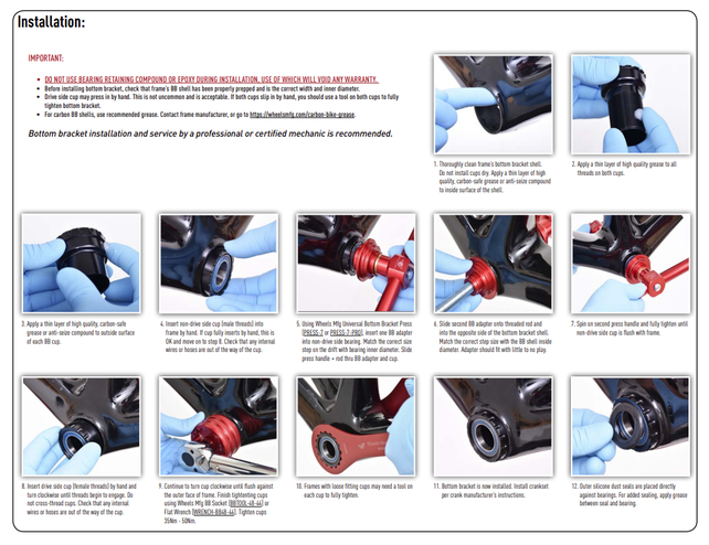 Wheels Manufacturing BBRight Thread-Together 30mm Bottom Bracket with ABEC-3 Bearings