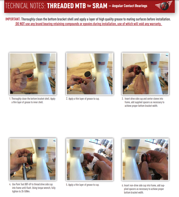 Wheels Mfg Bottom Bracket - BSA Threaded MTB Angular Contact BB for 24/22mm Cranks (SRAM)