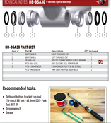 Wheels Mfg Bottom Bracket - BSA Threaded to 30mm Ceramic Hybrid BB