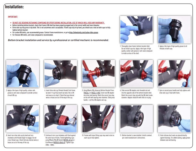 Wheels Manufacturing PressFit 30 to Shimano Bottom Bracket with ABEC-3 Bearings Black Cups