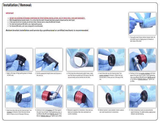 Wheels Manufacturing T47 Inboard Bottom Bracket with Angular Contact Bearings for 24mm (Shimano) Spindles
