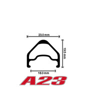 Velocity A23 700c nonMSW Bicycle Rims - Black Velocity A23 700c nonMSW Bicycle Rims - Black