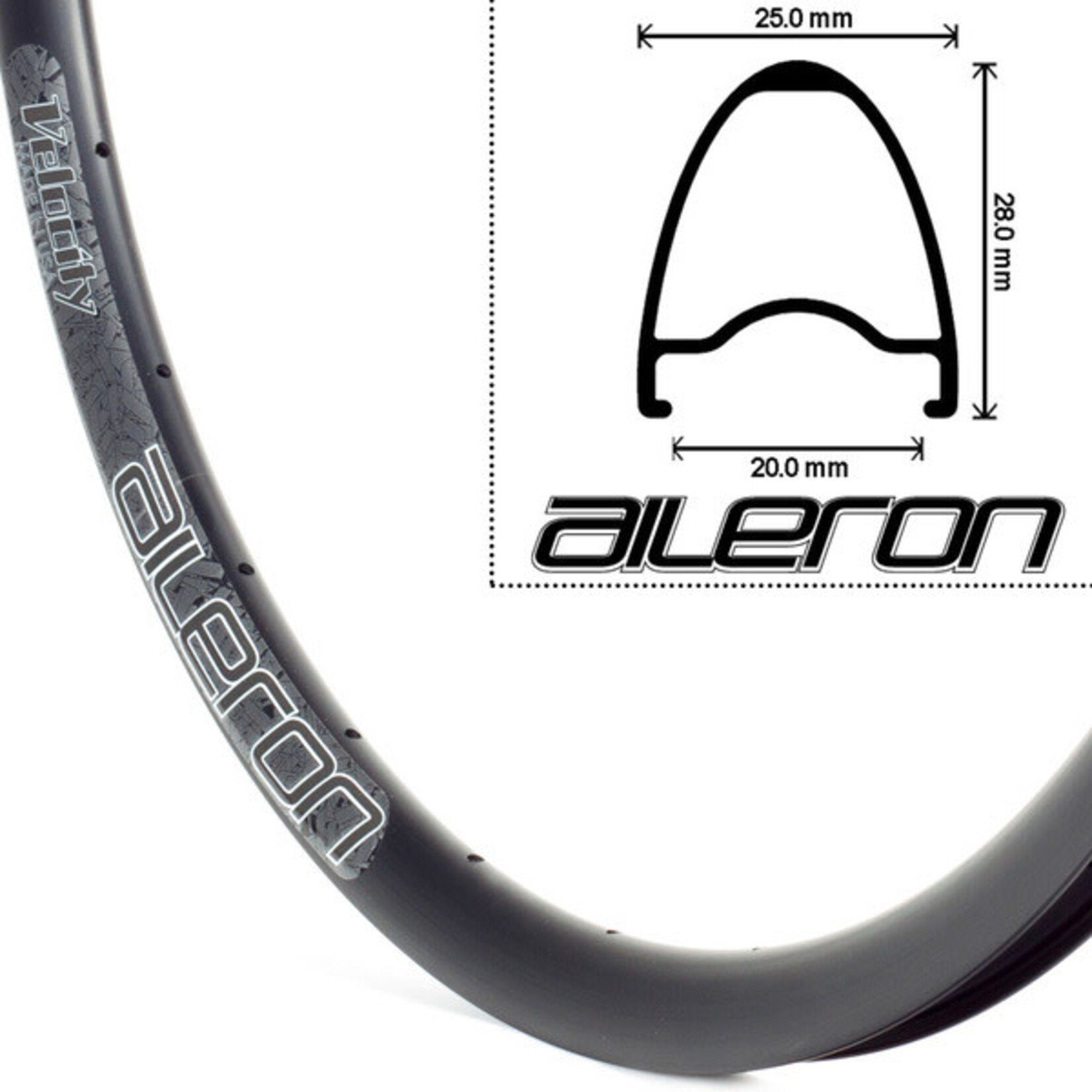 Velocity Velocity Aileron 700c Bicycle Rims - Black,28