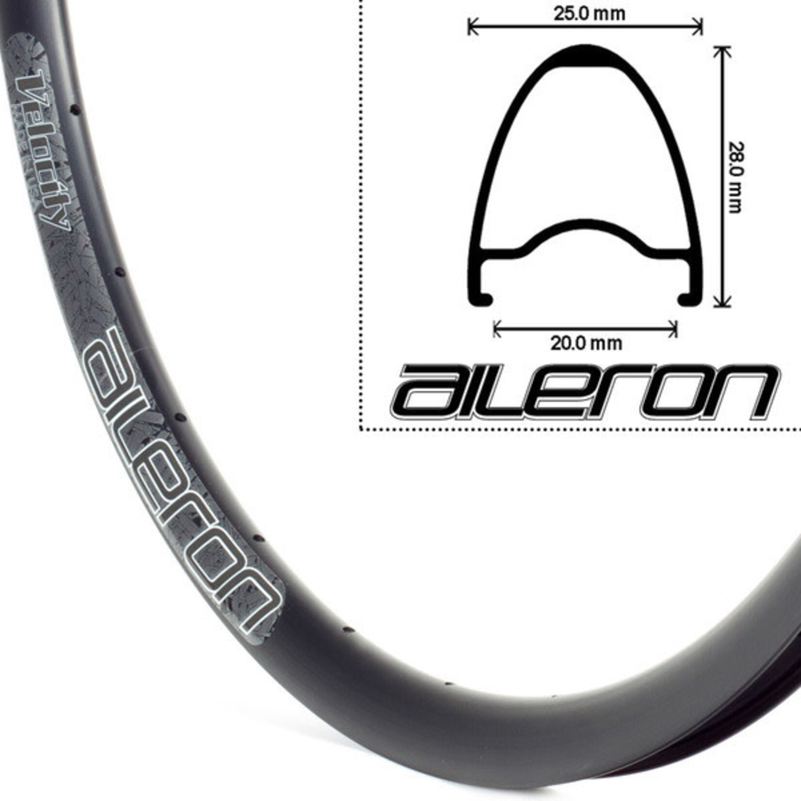 Velocity Velocity Aileron 700c Bicycle Rims - Black,36