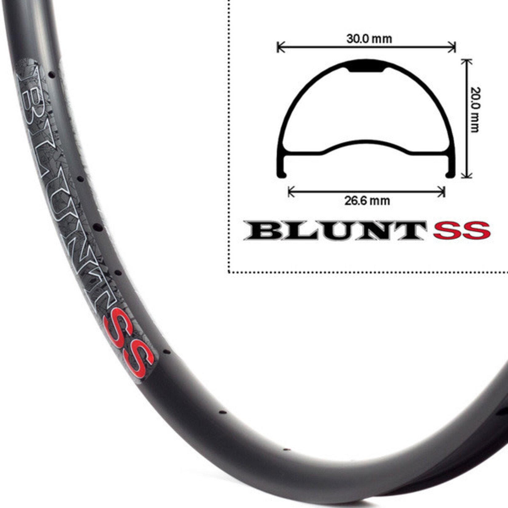 Velocity Velocity Blunt SS 700c Bicycle Rims - Black,24