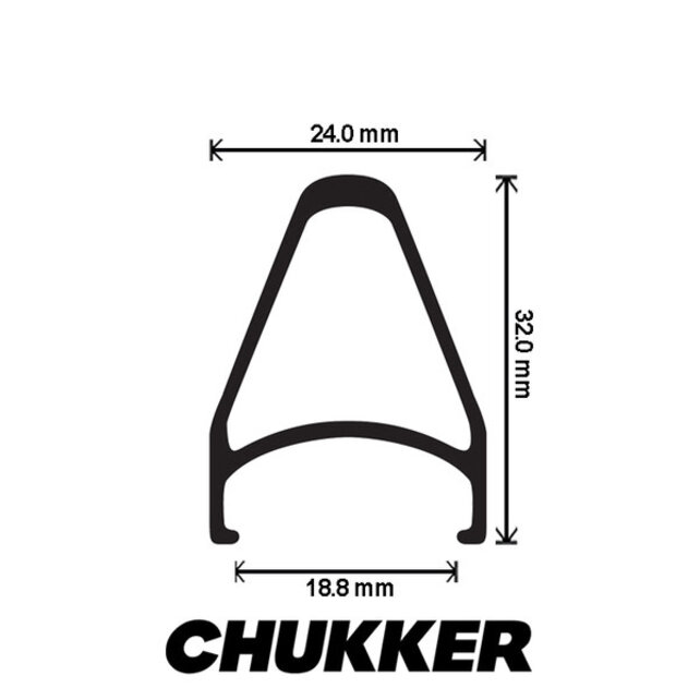 Velocity Chukker 700c MSW Bicycle Rims - Black,36