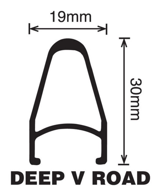 Velocity DeepV 700c MSW Bicycle Rims - Black,16 Velocity DeepV 700c MSW Bicycle Rims - Black,16