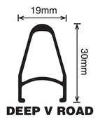 Velocity DeepV 700c MSW Bicycle Rims - Black,24 Velocity DeepV 700c MSW Bicycle Rims - Black,24