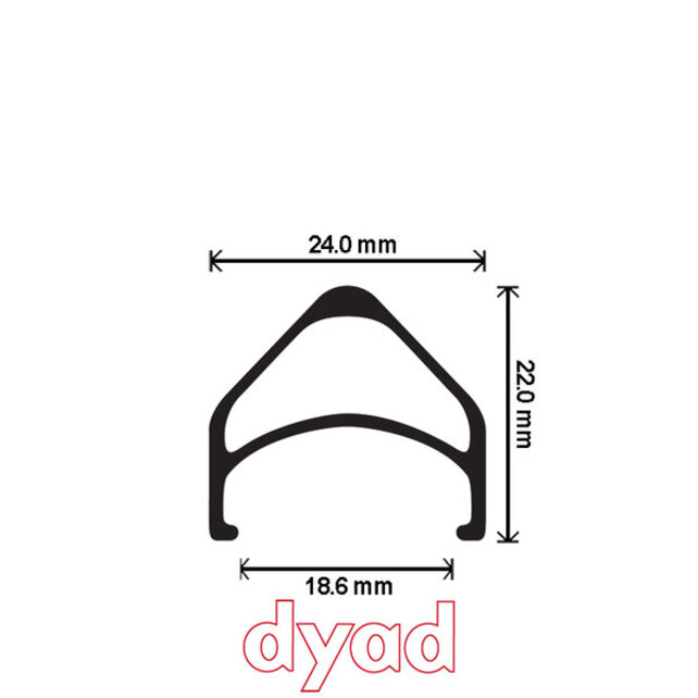 Velocity Dyad 650b MSW Bicycle Rims - Black,48 Velocity Dyad 650b MSW Bicycle Rims - Black,48