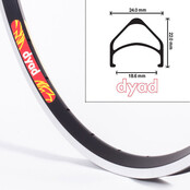 Velocity Dyad 700c MSW Bicycle Rims - Black,40
