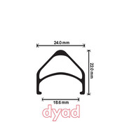 Velocity Dyad 700c nonMSW Bicycle Rims - Black,36
