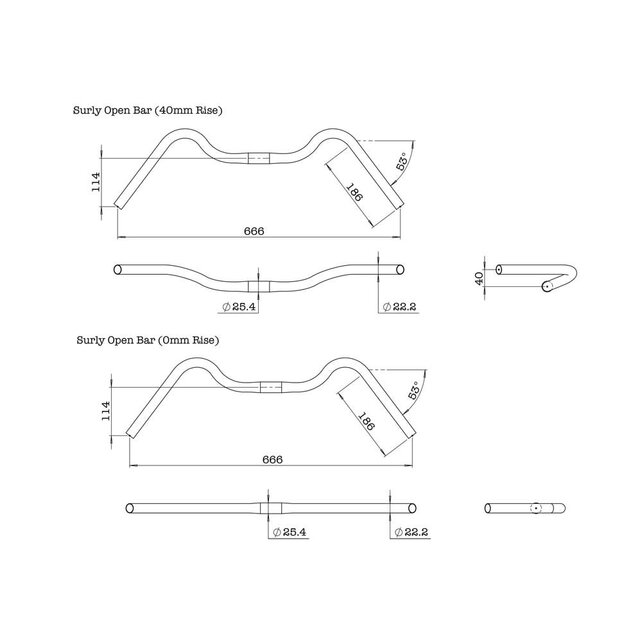 Surly Open Bar Black 40mm Rise