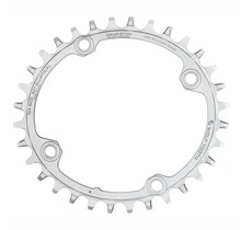 Wolf Tooth Elliptical 104 BCD Chainring - 32t, 104 BCD, 4-Bolt, Drop-Stop, Stainless Steel, Silver