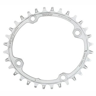 Wolf Tooth Elliptical 104 BCD Chainring - 32t, 104 BCD, 4-Bolt, Drop-Stop, Stainless Steel, Silver