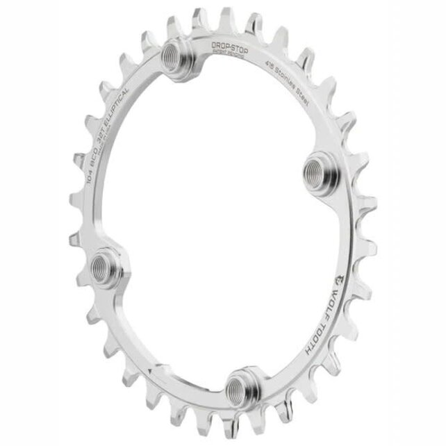 Wolf Tooth Elliptical 104 BCD Chainring - 32t, 104 BCD, 4-Bolt, Drop-Stop, Stainless Steel, Silver Wolf Tooth Elliptical 104 BCD Chainring - 32t, 104 BCD, 4-Bolt, Drop-Stop, Stainless Steel, Silver