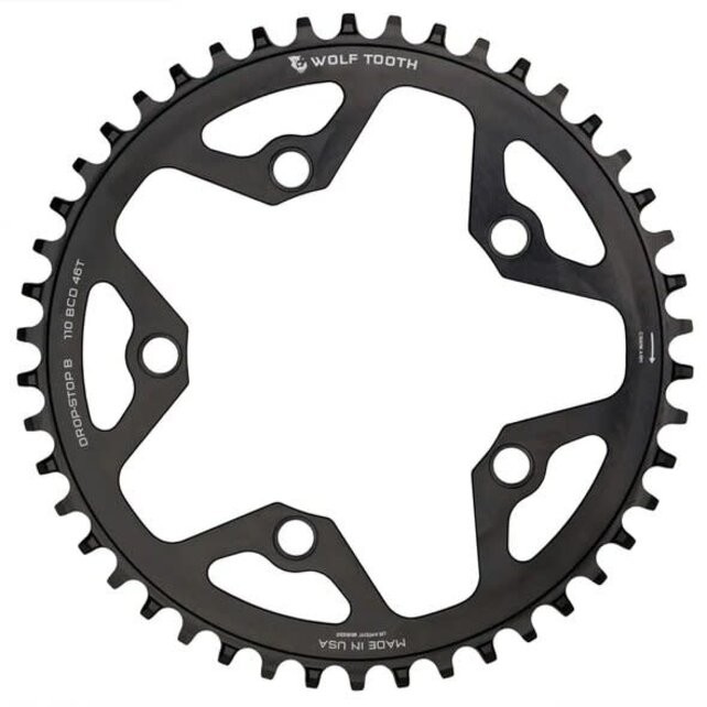 Wolf Tooth 110 BCD 5 Bolt Chainring 46T compatible with SRAM Flattop